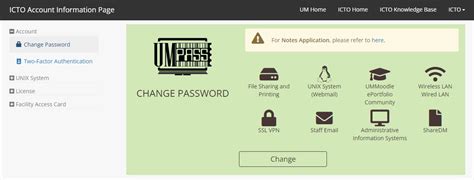 icto change password|How can I change or reset my user acco.